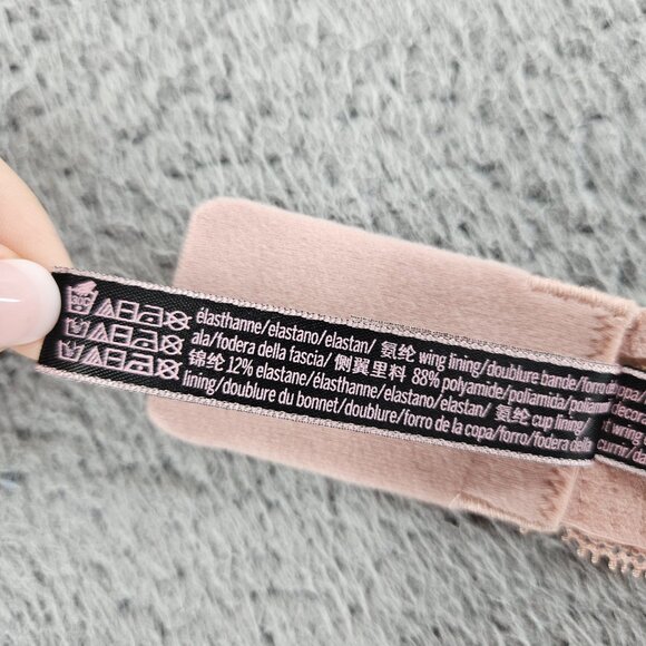 Victoria's Secret Bra‎ Womens 34D Pink Lace Unlined Plunge Sheer Underwire Sexy - Picture 10 of 14